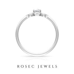 Round and Marquise Zircon Flower Ring