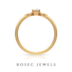 Round and Marquise Zircon Flower Ring
