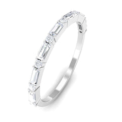 Minimal Simulated Diamond Stackable Wedding Band