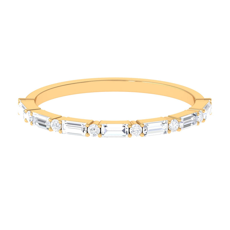 Minimal Simulated Diamond Stackable Wedding Band