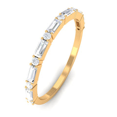 Minimal Simulated Diamond Stackable Wedding Band