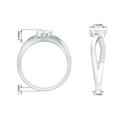 Round Cut Zircon Infinity Solitaire Ring in Prong Setting