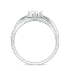 Round Cut Zircon Infinity Solitaire Ring in Prong Setting