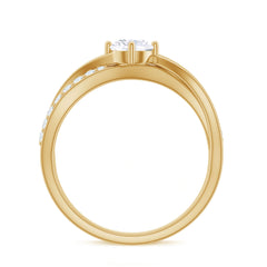 Round Cut Zircon Infinity Solitaire Ring in Prong Setting