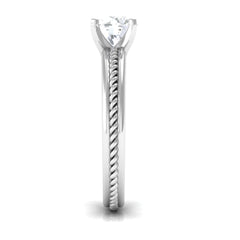Cubic Zirconia Solitaire Twisted Rope Ring in Square Prong Setting