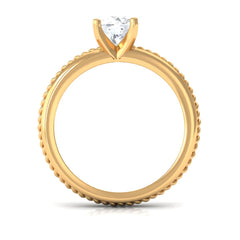 Cubic Zirconia Solitaire Twisted Rope Ring in Square Prong Setting