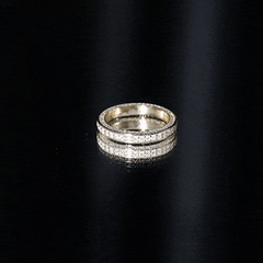 Elegant Simulated Diamond Minimalist Wedding Band Ring in Gold