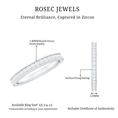 Elegant Simulated Diamond Minimalist Wedding Band Ring in Gold