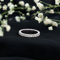 Elegant Simulated Diamond Minimalist Wedding Band Ring in Gold