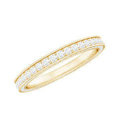 Elegant Simulated Diamond Minimalist Wedding Band Ring in Gold