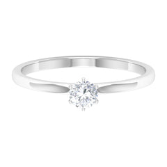 5 MM Round Zircon Solitaire Promise Ring