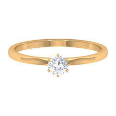 5 MM Round Zircon Solitaire Promise Ring