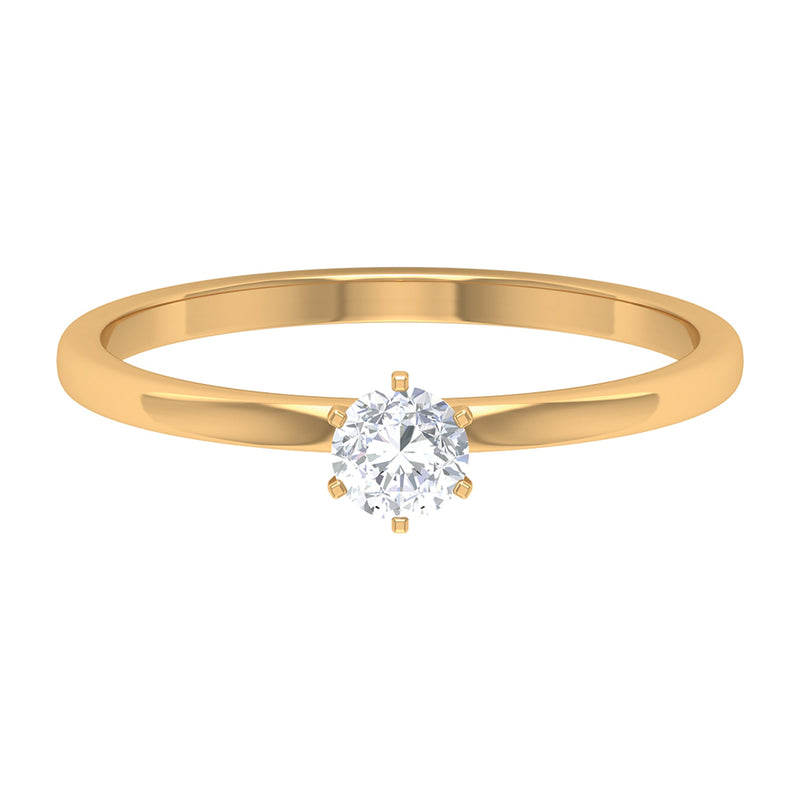 5 MM Round Zircon Solitaire Promise Ring