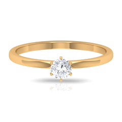 5 MM Round Zircon Solitaire Promise Ring
