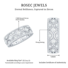 Zircon Designer Cut Out Wedding Band Ring