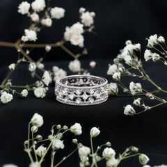Zircon Designer Cut Out Wedding Band Ring