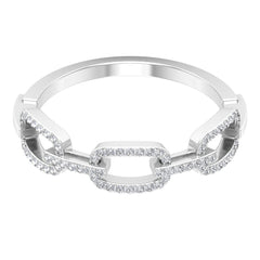 Minimal Cubic Zirconia Chain Link Ring
