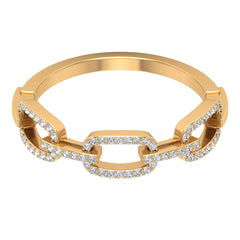 Minimal Cubic Zirconia Chain Link Ring