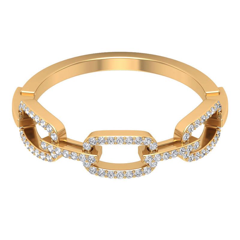 Minimal Cubic Zirconia Chain Link Ring