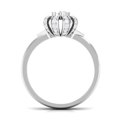 Classic Zircon Floral Engagement Ring