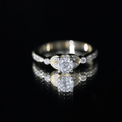 3/4 CT Vintage Inspired Zircon Engagement Ring in Gold