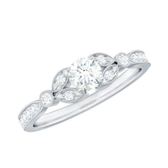 3/4 CT Vintage Inspired Zircon Engagement Ring in Gold