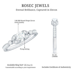 3/4 CT Vintage Inspired Zircon Engagement Ring in Gold