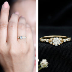 3/4 CT Vintage Inspired Zircon Engagement Ring in Gold