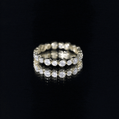 Bezel Set Round Cubic Zirconia Unique Full Eternity Ring