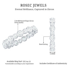 Bezel Set Round Cubic Zirconia Unique Full Eternity Ring