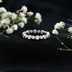 Bezel Set Round Cubic Zirconia Unique Full Eternity Ring
