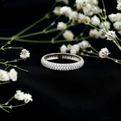 Pave Set Cubic Zirconia Eternity Band Ring