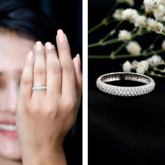 Pave Set Cubic Zirconia Eternity Band Ring
