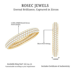 Pave Set Cubic Zirconia Eternity Band Ring