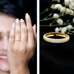 Pave Set Cubic Zirconia Eternity Band Ring