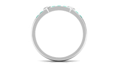 Natural Emerald Heart Eternity Ring in Channel Setting