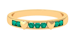 Natural Emerald Heart Eternity Ring in Channel Setting