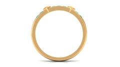 Natural Emerald Heart Eternity Ring in Channel Setting