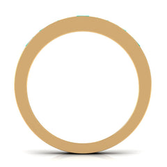 Princess Cut Created Emerald Half Eternity Band Ring in Channel Setting