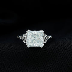 Moissanite Princess Cut Engagement Ring With Celtic Knot Design