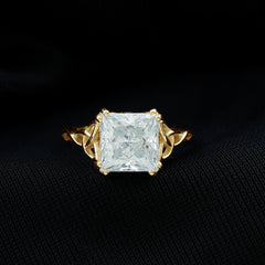 Moissanite Princess Cut Engagement Ring With Celtic Knot Design