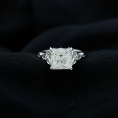 Princess Cut Moissanite Celtic Knot Engagement Ring for Women