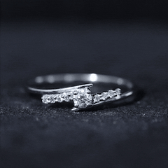 Diamond Promise Ring with Bypass Shank