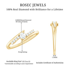 Diamond Promise Ring with Bypass Shank