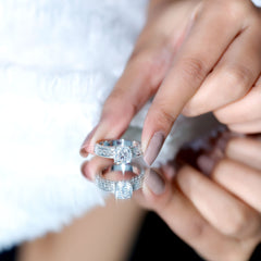 8 MM Cushion Cut Moissanite Engagement Ring with Filigree Details