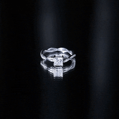 Princess Cut Moissanite Braided Engagement Ring for Women