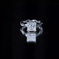 3 CT Princess Cut Moissanite Engagement Ring in Double Prong Setting