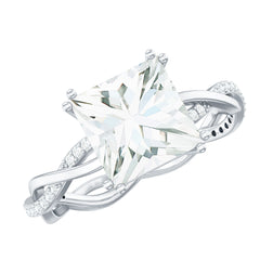 3 CT Princess Cut Moissanite Engagement Ring in Double Prong Setting