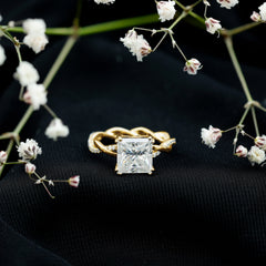 3 CT Princess Cut Moissanite Engagement Ring in Double Prong Setting
