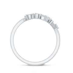 Marquise and Round Shape Natural Diamond Leaf Wrap Ring